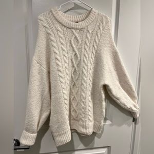 H&M Oversized Cream Cable Knit Sweater